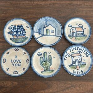 MA Hadley hand painted coasters - 6